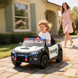 Qaba 12V Kids Ride-On Police Car Toy with Remote Control