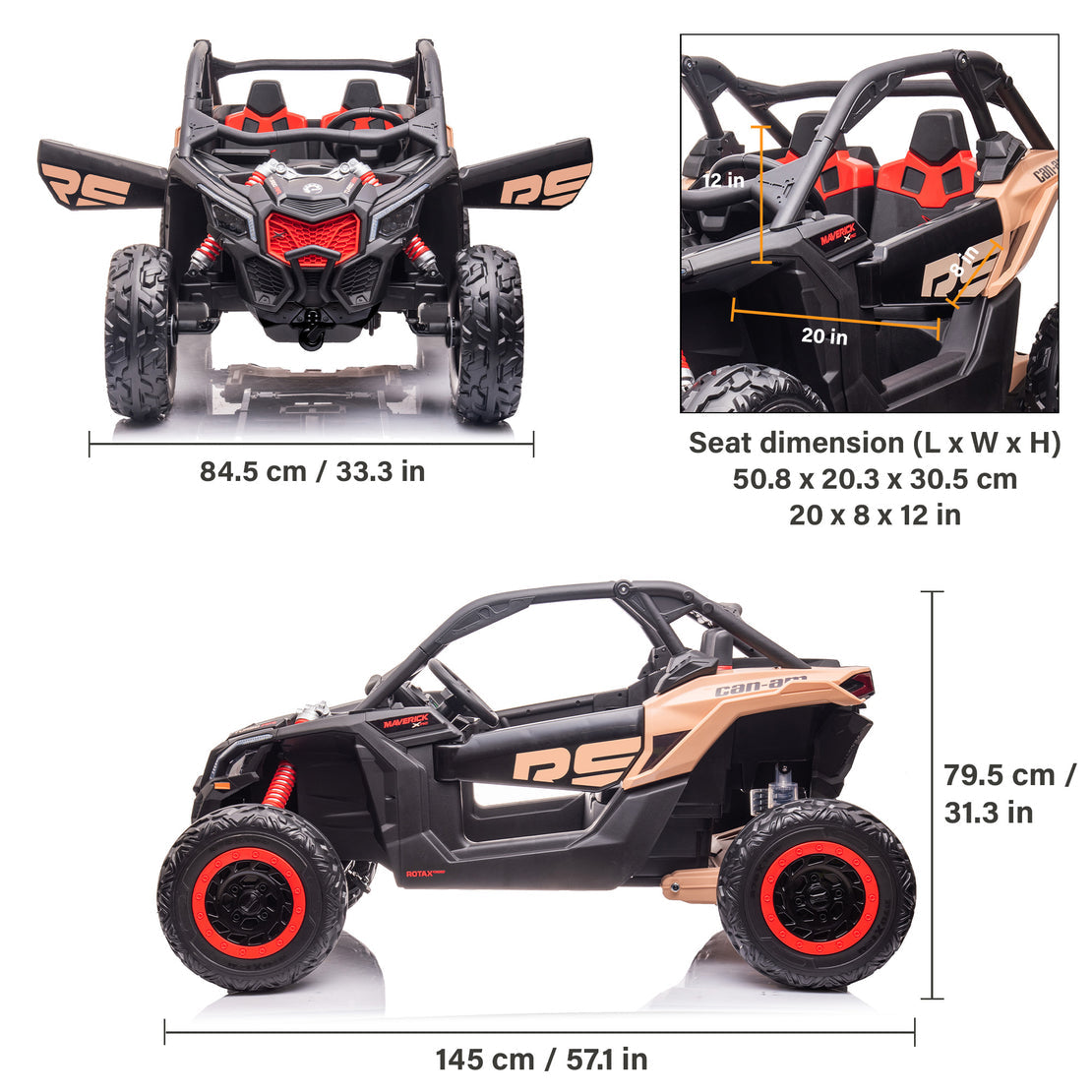 24v CAN-AM Maverick RS Edition 2 Seater Buggy Coche eléctrico para niños con control remoto para padres Regalo perfecto