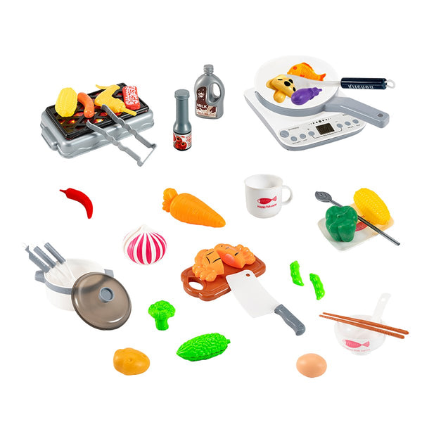 STEM Toys - Pretend Play Kitchen Accessories Toys Set for Kids 【Cookware】