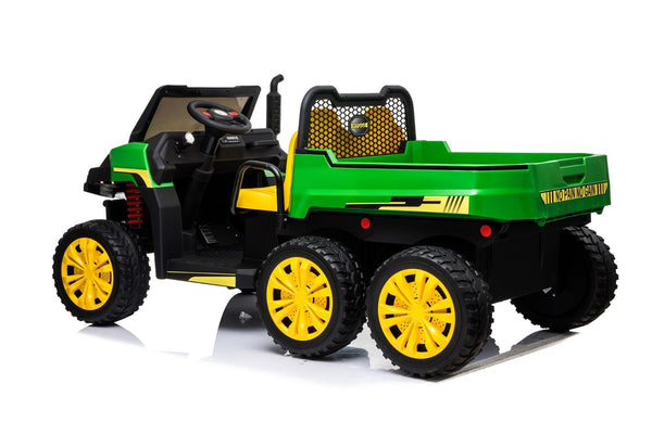 Camion agricole 24V UTV 2 places 6 roues avec benne électrique pour enfants avec télécommande parentale Green-KOW