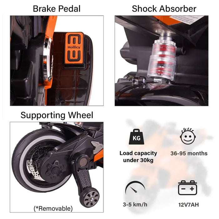 ドュカティ ミニチャリ 12インチ Ducati-Style Motorcycle Electric Ride-On Bike 12V | Red