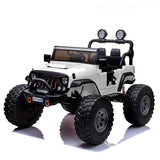 Lifted Jeep Monster Edition Ride On Car 12V 2 Seater  White - Kids On Wheelz