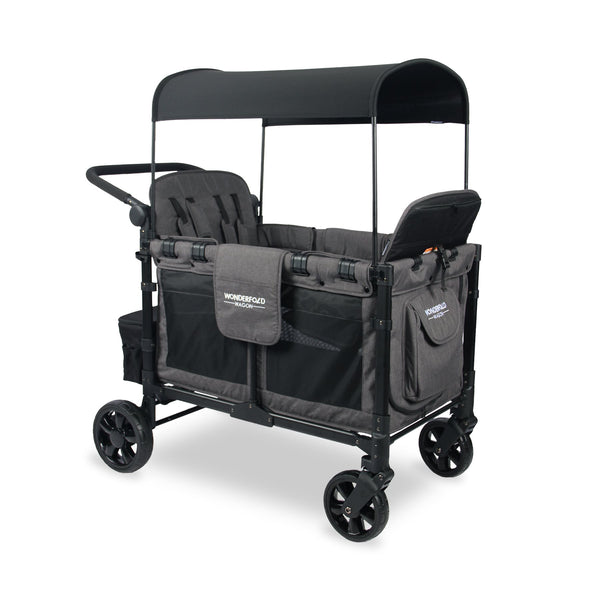 W4 Elite Quad Stroller Wagon (4 Seater) Pre Order Gray - Wonderfold