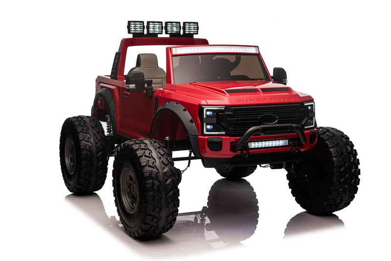 2024 Ultimate Luxury Off-road Lifted 2 Seaters 24V Licensed Ford Super Duty F450 Electric Kids' Ride On Car with Remote Control (Painted Red)