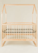 House Baby Crib - NATURAL WOOD