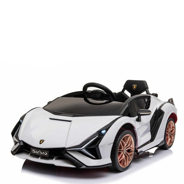 Official Licensed Lamborghini Sian 12V Electric Kids Ride On - White - Kids On Wheelz