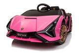 Coche eléctrico para niños con licencia oficial Lamborghini Sian 12V - Rosa