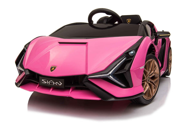 Voiture sous licence officielle Lamborghini Sian 12V électrique pour enfants - Rose