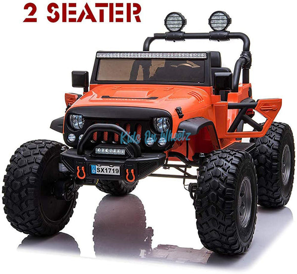Lifted Jeep Monster Edition Ride On Car 12V 2 Seater Orange - Kids On Wheelz - Kids On Wheelz