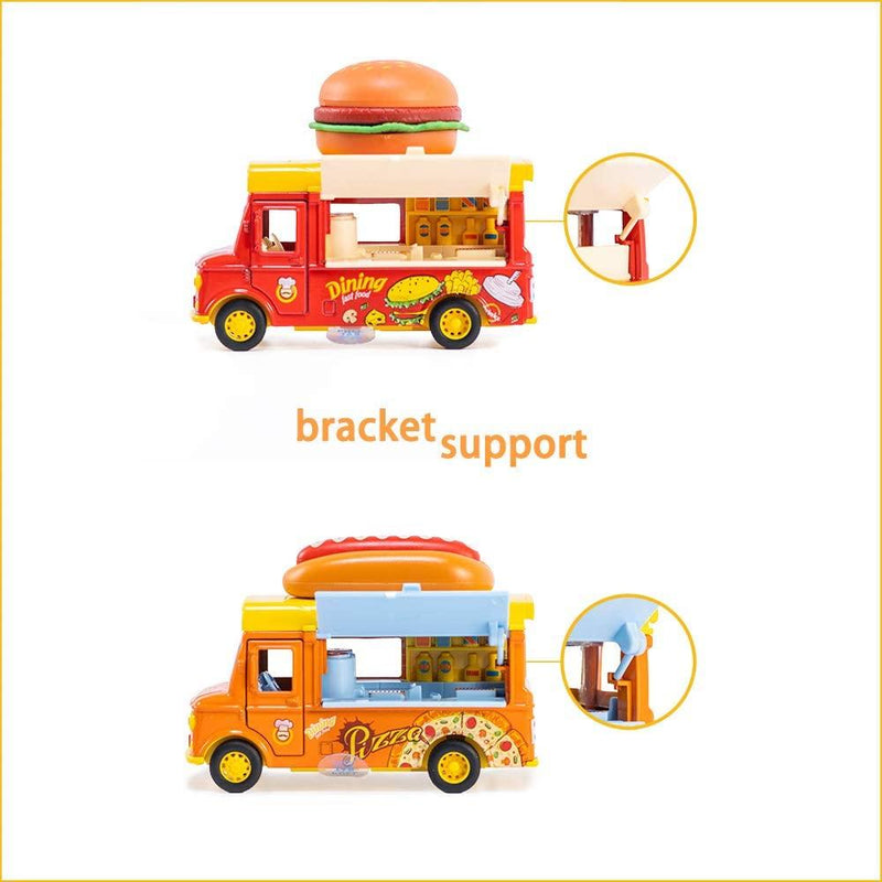 STEM Toys - Alloy Dining Pull-Back Magnetic Induction Car Toy 【Burger Food Truck】