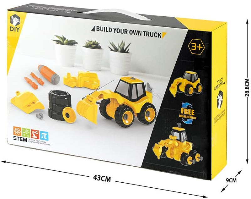 Véhicules de Construction Démonter et Assemblage, Jeux de Construction, 4  en 1 DIY Tracteur Jouet pour Enfant Garçon de 2 3 4 5 Ans