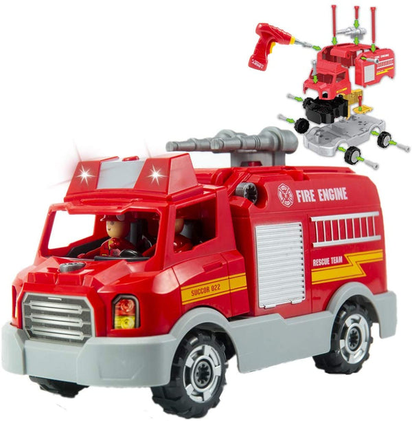 STEM Toys - Jouet à assembler pour camion de pompiers à démonter pour enfants