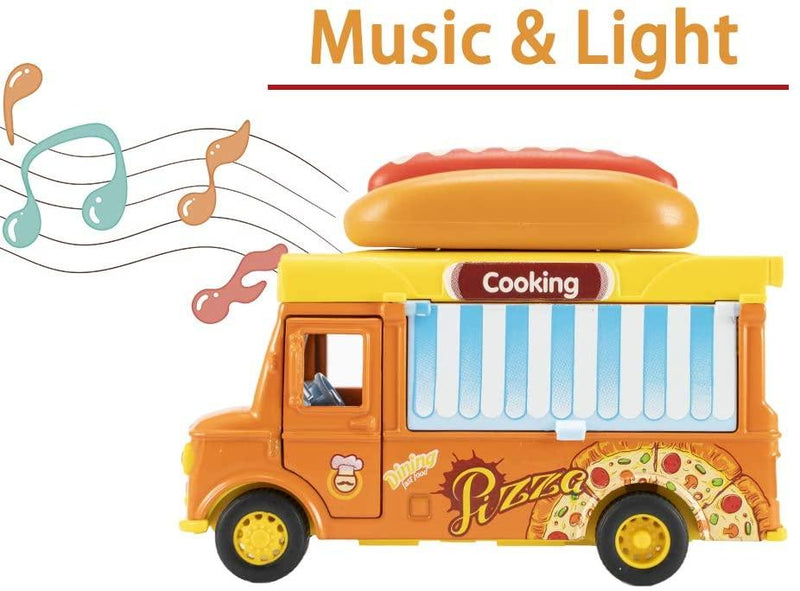 STEM Toys - Alloy Dining Pull-Back Magnetic Induction Car 【Hotdog Food Truck】