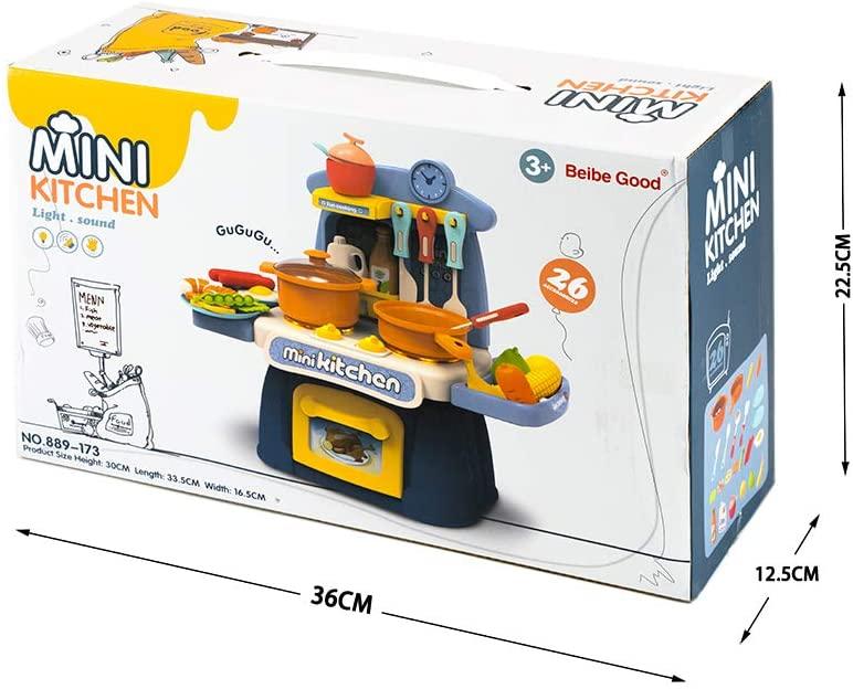 STEM Toys - Cooking Toys Mini Kitchen Set for kids 【Blue】