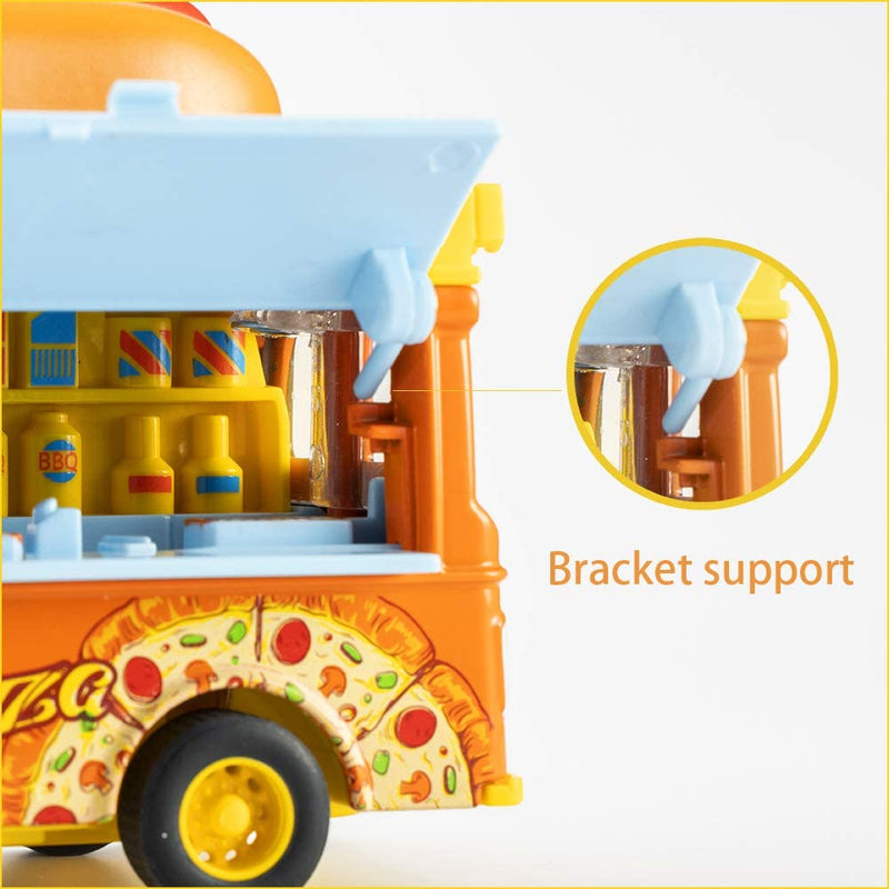 STEM Toys - Alloy Dining Pull-Back Magnetic Induction Car 【Hotdog Food Truck】