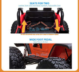 Lifted Jeep Monster Edition Ride On Car 12V 2 Seater Orange - Kids On Wheelz