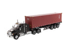 1:50 Kenworth T880 SFFA 40in-Sleeper Tandem Tractor and 40' Dry goods sea container  - Metallic black cab, TEXT 40' Sea container, 71060