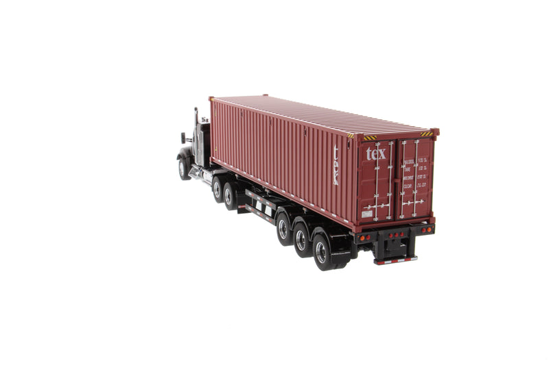 1:50 Kenworth T880 SFFA 40in-Sleeper Tandem Tractor and 40' Dry goods sea container  - Metallic black cab, TEXT 40' Sea container, 71060
