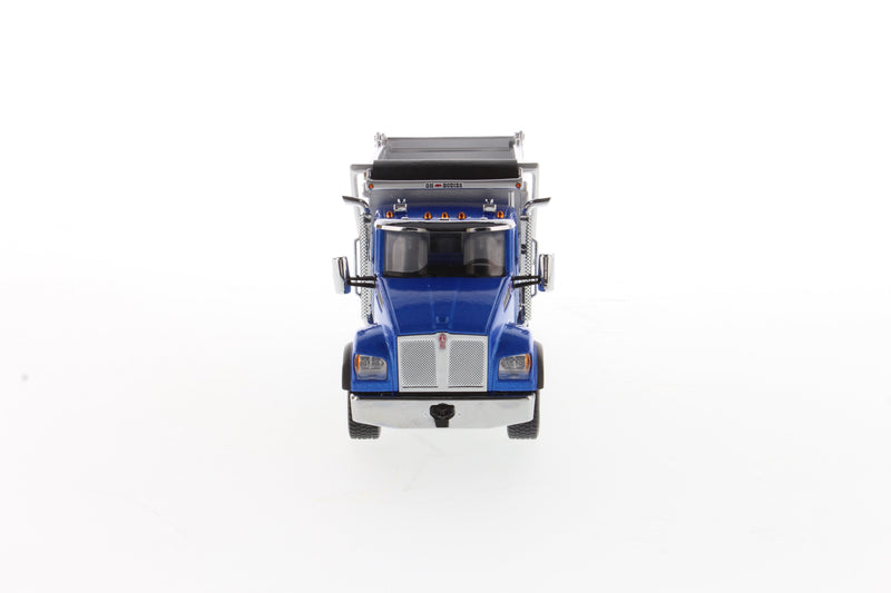 Camion benne Kenworth T880 SF OX Stampede 1/50 - Cabine bleue métallisée + benne basculante argentée, 71078