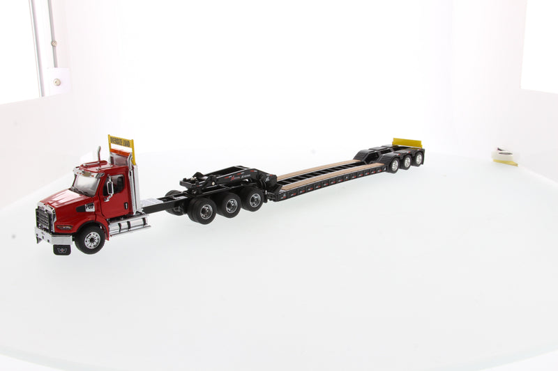 1:50 Western Star 49X SBFA Tridem Heavy-Haul Tractor et XL 120 HDG Trailer, with 2 Boosters - Red cab + black trailer, 71090