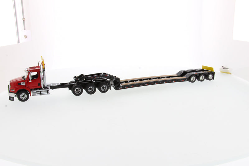 1:50 Western Star 49X SBFA Tridem Heavy-Haul Tractor and XL 120 HDG Trailer, with 2 Boosters - Red cab + black trailer, 71090
