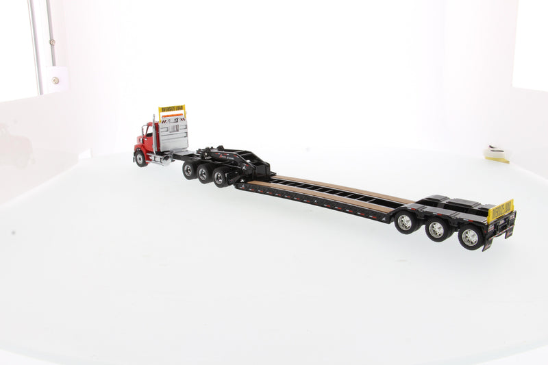 1:50 Western Star 49X SBFA Tridem Heavy-Haul Tractor et XL 120 HDG Trailer, with 2 Boosters - Red cab + black trailer, 71090