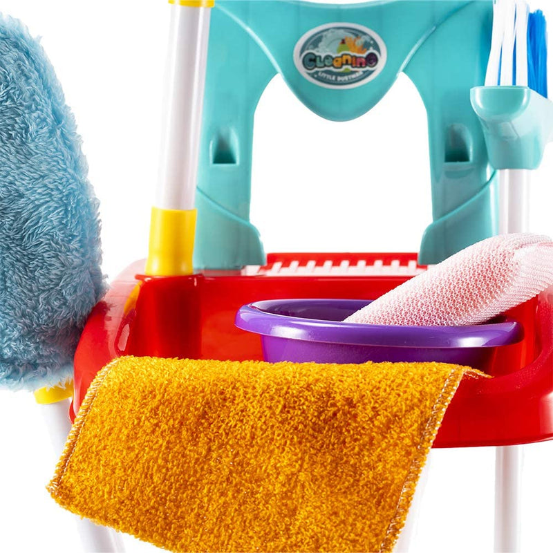 Play22 Kids Cleaning Set 4 Piece Toy Cleaning Set Includes Broom, Mop, Brush, Dust Pan, Toy Kitchen Toddler Cleaning Set Is A