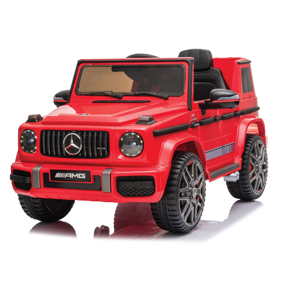Mercedes-Benz AMG G63, Ride On Car eléctrico para niños de 12 V con control remoto para padres, luces LED, asiento de cuero y MP3- Kids On Wheelz