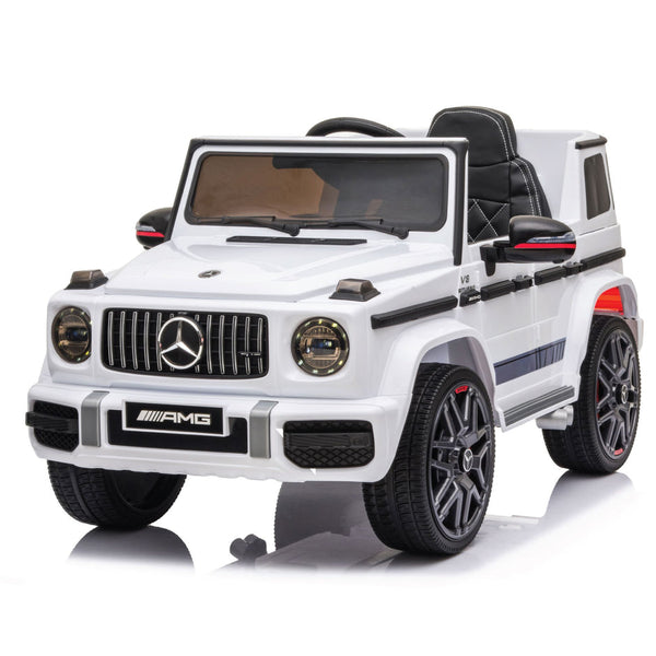 Mercedes-Benz AMG G63, Ride On Car eléctrico para niños de 12 V con control remoto para padres, luces LED, asiento de cuero y MP3- Kids On Wheelz
