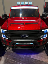 2024 Ultimate Luxury Offroad Lifted 2 places 24 V sous licence Ford Super Duty F450 électrique pour enfants avec télécommande (peint en rouge)