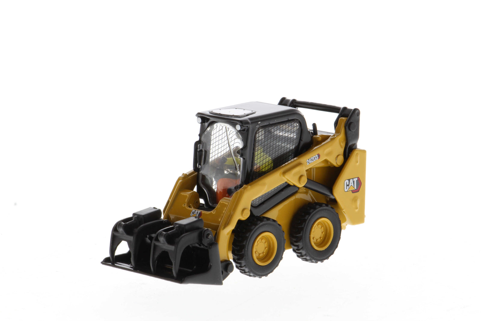 1:50 Cat 242D3 Skid Steer Loader with Attachments 85676 – Kids On