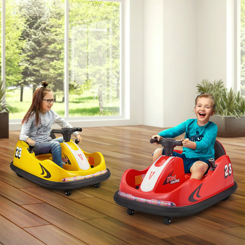 Auto de choque para niños de 12 V con rotación de 360° para interiores y exteriores