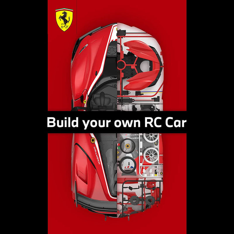 【BUILDING KIT】Rastar 1/18 Ferrari FXXK EVO DIY Building Kit with Remote Control, 92pcs