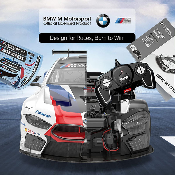 【BUILDING KIT】Rastar 1:18 BMW M8 GTE DIY Building Kit with Remote Control, 74pcs - Voltz Toys