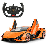 Lamborghini SIAN FKP 37 RC Car 1/14 Scale Licensed Remote Control Toy Car with Open Doors and Working Lights by Rastar