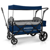 X2 Pull & Push Double Stroller Wagon (2 Seater) Navy Blue -Wonderfold
