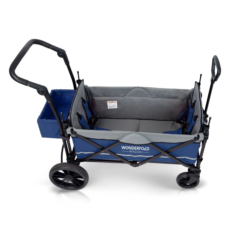 wonderfold x2 pull and push double stroller wagon Wonderfold X2 Pull & Push Double Stroller Wagon 2 Seater Navy Blue – Kids On Wheelz