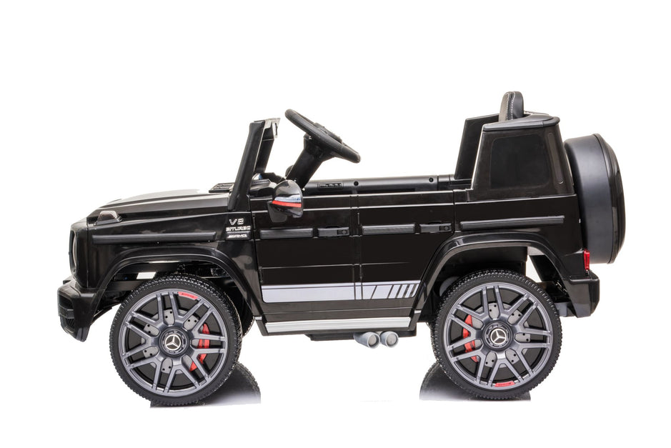 Mercedes-Benz AMG G63, Ride On Car eléctrico para niños de 12 V con control remoto para padres, luces LED, asiento de cuero y MP3- Kids On Wheelz