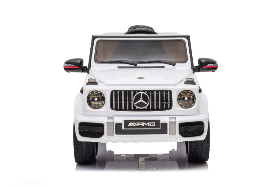 Mercedes-Benz AMG G63, Ride On Car eléctrico para niños de 12 V con control remoto para padres, luces LED, asiento de cuero y MP3- Kids On Wheelz