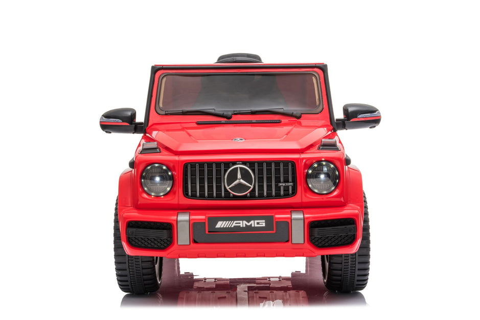 Mercedes-Benz AMG G63, Ride On Car eléctrico para niños de 12 V con control remoto para padres, luces LED, asiento de cuero y MP3- Kids On Wheelz