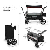 X2 Pull & Push Double Stroller Wagon (2 Seater) Black -Wonderfold