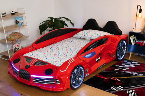Aero 2.0 Race Car Bed Bugatti Chiron Style Twin Size - Zoomie Beds