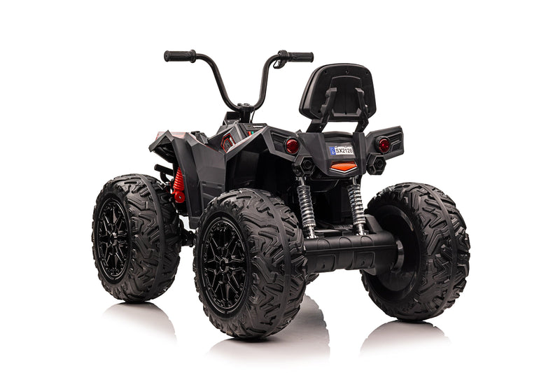Kids Ride On Atv 12v 4x4 ATV todoterreno con neumáticos Monster, suspensión independiente, luces realistas y asiento de cuero - Kids On Wheelz
