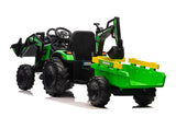 Tracteur agricole électrique 2023 24 V pour enfants avec benne basculante et pelle/pelle - Kids On Wheelz