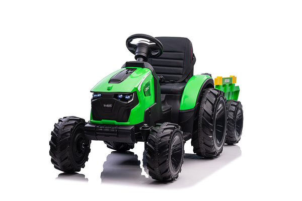 Tracteur de ferme électrique 12 V pour enfants avec benne basculante et pelle/pelle en option - Kids On Wheelz