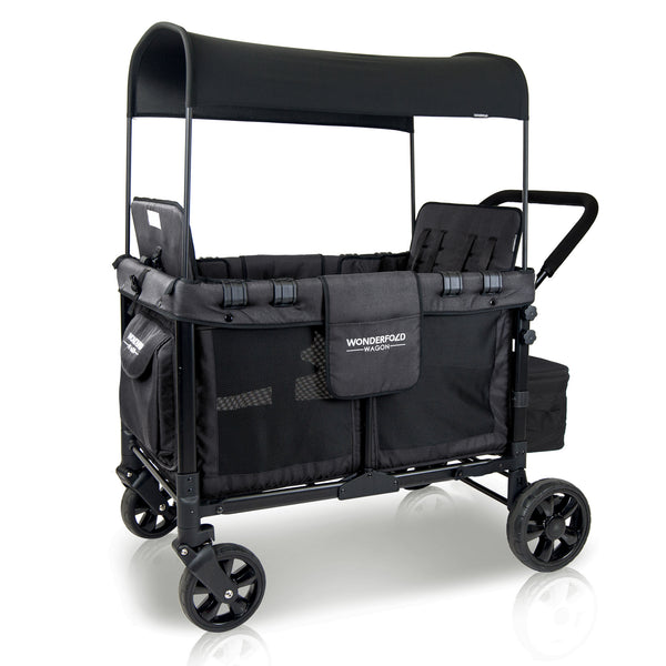 W4 Original Multifunctional Quad Stroller Wagon (4 Seater) Volcanic Black - Wonderfold
