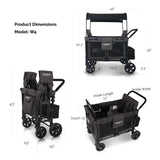 W4 Original Multifunctional Quad Stroller Wagon (4 Seater) Volcanic Black - Wonderfold