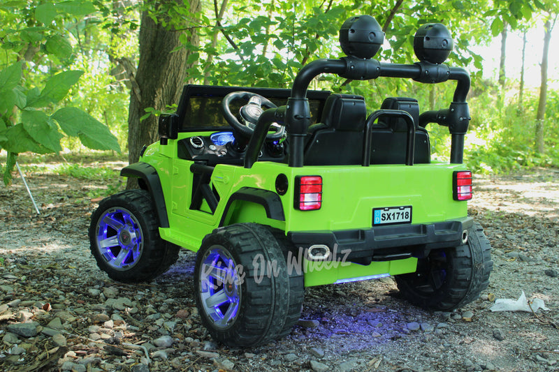 Jeep Truck 12V 2 Seater  Electric Kids' Ride On Car with Parental Remote Control- Lime Green