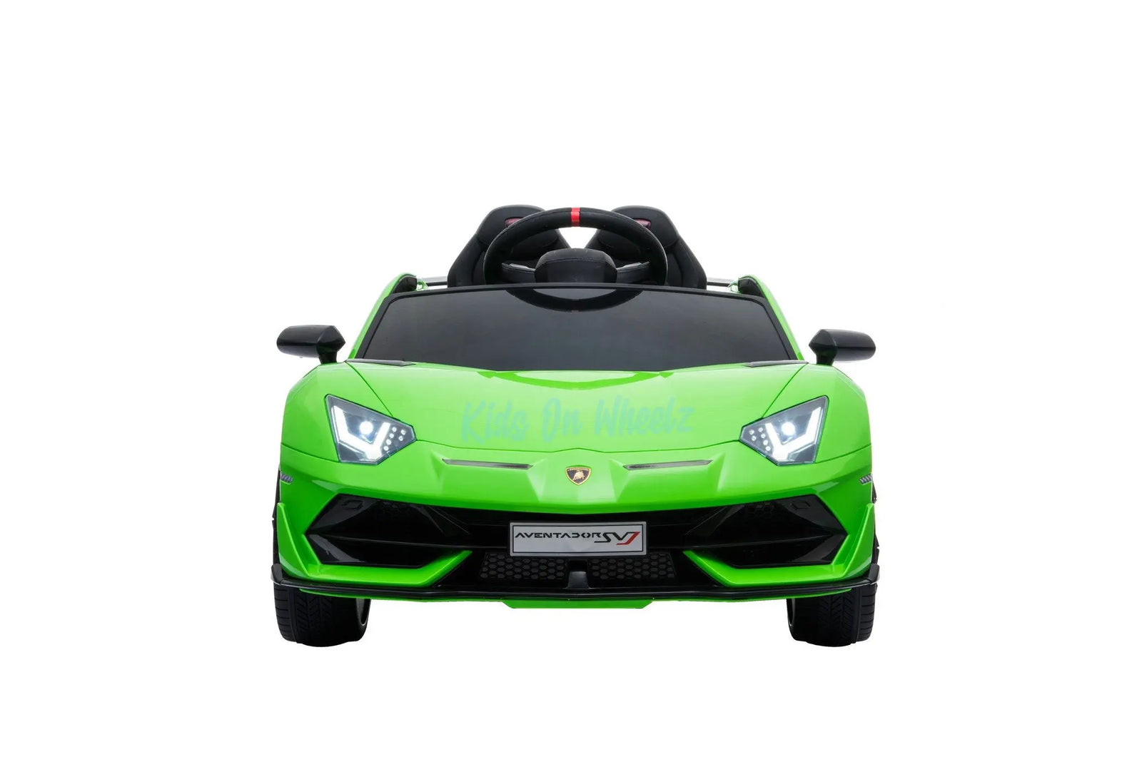 Lime Green 12V Lamborghini Aventador SVJ Ride-On Car for Kids