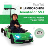 Lamborghini Aventador SVJ 12V Electric Ride-On Car for Kids with Parental Remote Control, Voltz Toys